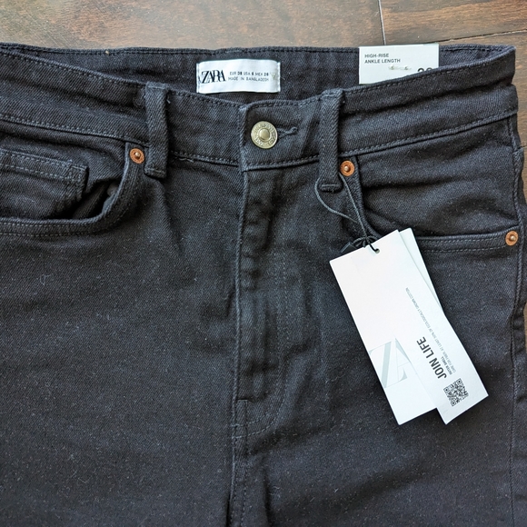 Zara Vintage Skinny Jeans Sz 6 Black - Picture 5 of 5